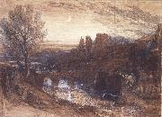 Samuel Palmer A Towered City or The Haunted Stream Spain oil painting artist